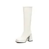 Botas de plataforma impermeables, disponibles en varios tamaños, con tacones gruesos y cañas altas, de estilo europeo y americano, adecuadas para otoño e invierno, para comercio electrónico transfronterizo