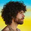 Peruca masculina de cabelo curto cacheado estilo europeu e americano, fibra de alta temperatura, peruca de cabeça inteira para homens, peruca cacheada pequena estilosa atacado