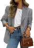 Moda Femenina Transfronteriza Europea y Americana Nueva Estilo Británico Casual Abrigo de Manga Larga, Color Sólido, Adelgazante, Elegante Blazer de Botón Único