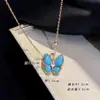 [Corrente de Aço Titânio+Cobre] Design Estilo Natural, Colar Borboleta Pérola do Mar Luxo Leve, Joia Artística Retrô de Alto Padrão