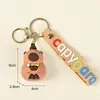 Chaveiro Fofo de Capivara Pingente Popular para Mochila Presente para Estudante Decoração Chaveiro de Carro Brinquedo de Pelúcia