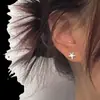 Aretes de Estrella Negra de Cinco Puntas, Lujo Ligero, Gama Alta, Aretes Elegantes, Aretes, Joyería para Orejas, Aretes de Estrella Negros y Blancos para Mujer