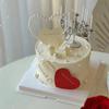 Decoración de pastel de amor de perla de fábrica, inserto de tarjeta de rosa de amor en relieve, decoración de Tanabata para el Día de San Valentín, complemento