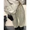 Pantalones de pierna ancha con estampado integral de estrellas y lunares estilo americano para mujer, holgados, adelgazantes, versátiles, sensación perezosa y relajada, Pantalones casuales tipo cimitarra de baile