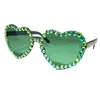 Nuevas Impresionantes Gafas de Sol Incrustadas de Diamantes, Modernas Gafas de Corazón para Dama, Gafas de Sol Decorativas para Estudio de Fotografía de Bodas y Fotografía Callejera