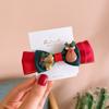 Tocado navideño, lazo para niña, horquilla para el pelo de tela de visón, bonita horquilla roja para bebé, accesorios para el cabello