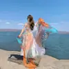 Lenço de Seda com Proteção Solar, Versátil para Fotos, Toalha de Praia, Xale Longo para Ar Condicionado, Lenço de Chiffon, Lenço de Gaze, Lenço de Pescoço e Protetor de Pescoço