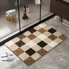 Alfombra de Baño Tejida de Lino Modelo Nuevo 2026, Alfombra de Bienvenida Absorbente de Agua de Secado Rápido para Entrada de Baño, Alfombrilla Antideslizante para Zona de Lavabo