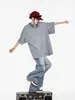 Camiseta Polo Casual de Manga Curta com Gola Polo Xadrez Estilo Universitário Color Block Original do Fabricante Verão Solta Camisa de Meia Manga para Casal