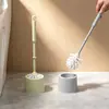 Juego de Cepillo Limpiador de Inodoro, Sin Perforaciones, Colgable con Base, Cepillo de Inodoro Estilo Nórdico