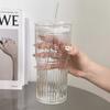 Copo de Vidro de Palha de Grande Capacidade Transparente de Borosilicato Alto Escritório Copo de Bebida de Chá de Leite de Menina de Alto Valor de Cor