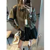 Camiseta de Manga Larga Casual Holgada de Cuello Redondo a Rayas Retro Perezoso Estilo Blogger Coreano MQ1910