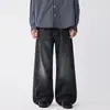 Ropa para Hombre Casa de Arce / Jeans de pierna recta y pierna ancha, de alta calidad, peso pesado, texturizados, estilo americano, con patrón tridimensional de bigotes de gato