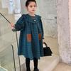 Roupa Infantil Atacado Vestido de Menina Primavera & Outono 2022 Novo Infantil Menina 3-8 Anos Manga Comprida Xadrez Vestido de Princesa