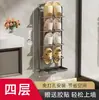 Estante para pantuflas para baño, estante de almacenamiento para pared sin perforaciones para inodoro del hogar, estante de almacenamiento de drenaje para zapatos montado en la pared