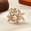Diseño Transfronterizo Francés Estilo Frío Sentido de Diseño Moda Perla Diamante Flor Irregular Estrella Cachorro Anillo Geométrico