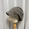 Sombrero Recogido de Ala Corta Estilo Coreano para Mujer Otoño/Invierno Moda Perezosa Cotidiano Sombrero para el Frío Circunferencia de Cabeza Grande Sensación de Alta Gama Sombrero Cubre-Cabeza