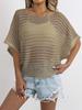 Blusas para Mujer, Ropa Europea Transfronteriza con Protección Solar, Camisa Cubre-Todo Irregular de Tejido Calado con Mangas Murciélago Sueltas, Camiseta Exterior