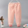 Calças de cintura alta para bebês, calças de cashmere listradas para bebês, meninos e meninas, recém-nascidos, primavera e outono, virilha pode ser aberta, uma geração de cabelo