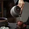 Conjunto para Preparo de Chá no Atacado: Bule Estilo Japonês com Alça, Cerâmica Grossa Vintage, Conjunto Completo de Fogão Elétrico Cerâmico Pequeno Automático