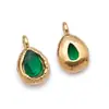 Acero Inoxidable Doce Piedras de Nacimiento Forma de Gota de Agua Oval Colorido Colgante Individual Colgante de Piedra Estrella 7x12mm Accesorios para Joyería DIY