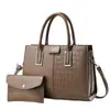 Set de bolso de dos piezas de lujo con textura de piedra y estampado extranjero, diseño de retazos elegante y único, bolso de hombro versátil
