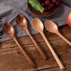 Venta Directa de Fábrica de Cucharas de Madera de 23.5cm para Comer, Cucharas Pequeñas de Madera para Remover, Cucharas Caseras para Postre y Sopa, Yuan Hao