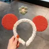 Diadema para lavar la cara para mujer Rojo de internet linda súper linda Mickey para mujer caricatura pequeña Flor Belleza maquillaje diadema divertida diadema con orejas