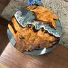 Nuevo Estilo Europeo Apartamento Pequeño Sala de Estar y Comedor Mesa de Centro de Madera Maciza Mesa de Río de Resina Epoxi Cafetería Mesa Redonda Pequeña Venta al por Mayor