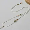 Cadena de Clavícula de Cuerda Tejida Completamente a Mano de Gama Alta con Elegante Colgante de Jade Hetian, Diseño Delgado y Sencillo, Versátil