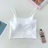 Design de Argola Metálica nas Costas Costas Amplamente Abertas Top Regata Sexy Hot Girl para Mulheres com Bojos Copas Fixas Faixa para Amarrar no Peito