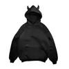 Sudadera con capucha estilo oscuro, suelta y divertida, con cuernos de diablo, estilo Ins, para otoño e invierno, transfronteriza europea y americana, para hombres y mujeres, de Aliexpress