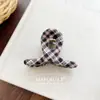Pinza para el pelo de tela a cuadros dulce y linda estilo coreano con un toque de alta gama para recogidos, Pinza de tiburón Accesorio para el pelo para mujer