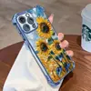 Estilo Pintura a Óleo Popular Transfronteiriça Girassol Anti-Queda Case com Airbag para iPhone 16, Capa de Telefone Transparente para Apple 17Pm