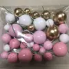 Bolas Decorativas Populares para Bolo Transfronteiriças 32 Peças Combinação de 4 Cores Festa de Aniversário Decoração de Bolo de Casamento Plug-in Estoque Pronto