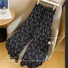 Calça feminina de cintura alta comprida estilo coreano com estampa divertida de cachorrinho, calça feminina de perna larga com caimento, calça casual listrada estilo Kakala