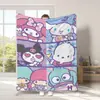 Manta Linda de Dibujos Animados Sanrio para Exportación Transfronteriza Tipo Manta de Franela Estampada Manta para Cuatro Estaciones y Descanso para el Almuerzo con Aire Acondicionado