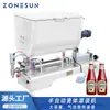 Máquina Semi-Automática de Mistura e Envase de Grande Capacidade Zonesun para Molho de Pimenta, Mel, Máquina de Envase de Líquidos Pastosos Viscosos com Bomba de Pistão
