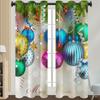 Nueva cortina navideña transfronteriza para el hogar, sala de estar, balcón, cortina semisombreada, ambiente festivo, cortina de Papá Noel