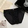 Rosa Fanghua~Nova calcinha de renda estilo francês para mulheres, cintura baixa sexy, design vazado de puro desejo, calcinha feminina com forro de algodão puro