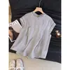 Camisa sem mangas de alta qualidade, única e bonita para mulheres com bordados pesados, colete para usar por cima, blusa elegante de rami