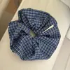 Nuevo scrunchie de cuadros frescos estilo francés coreano, elegante liga para el cabello de tela, accesorio para el cabello para el uso diario en el trayecto al trabajo