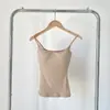 Camisola sexy de nuevo estilo con copas acolchadas incorporadas, tejido cepillado, ropa interior cómoda para mujer, bonito top de espalda