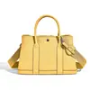 Nova Bolsa Feminina de Couro Genuíno com Padrão Lichia, Bolsa Tote de Mão, Bolsa Grande para Jardim, Bolsa de Ombro com Lenço, Bolsa Transversal para o Dia a Dia, Atacado