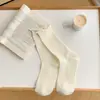Calcetines estilo ballet para mujer, a media pantorrilla, color crema, verano, finos, calados, borde enrollado, color liso, de malla, transpirables, algodón, calcetines holgados