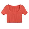 Top Curto Sexy para Mulheres, Estilo Transfronteiriço Trbottomy, Novo Estilo de Verão, Justo, Camiseta de Manga Curta que Deixa a Barriga à Mostra para Mulheres