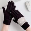Guantes de invierno nuevos para mujer para exteriores, resistentes al viento, antideslizantes, con forro polar, deportivos, cálidos, combinación de colores de terciopelo, guantes para pantalla táctil