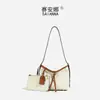 Bolsa feminina transfronteiriça 2026 nova versão coreana, versátil de alta qualidade, padrão vintage, para o dia a dia, grande capacidade, moderna, de ombro e transversal
