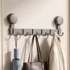 Ganchos adhesivos sin taladro para detrás de las puertas, ganchos de estante de almacenamiento para baño adhesivos de alta resistencia, perchero para puerta de entrada, estante de almacenamiento para toallas