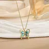 Colar Borboleta de Cristal Doce Elegante Feminino Luxo Acessível Estilo Ins Nicho High-End Popular Corrente para Clavícula Colar Atacado